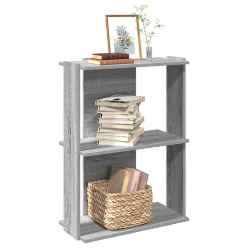 Vidaxl Bibliothèque 3 Niveaux Sonoma Gris 60x30x80cm Bois D'ingénierie