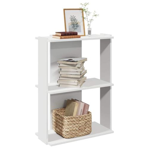 Vidaxl Bibliothèque À 3 Niveaux Blanc 60x30x80 Cm Bois D'ingénierie