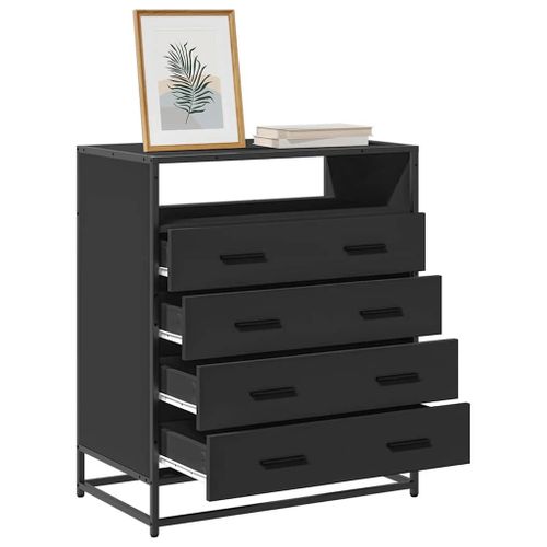 Vidaxl Commode Noir 70x41x83,5 Cm Bois D'ingénierie
