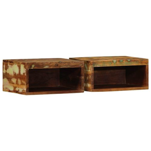 Vidaxl Meubles Tv Muraux 2 Pcs Bois Massif De Récupération