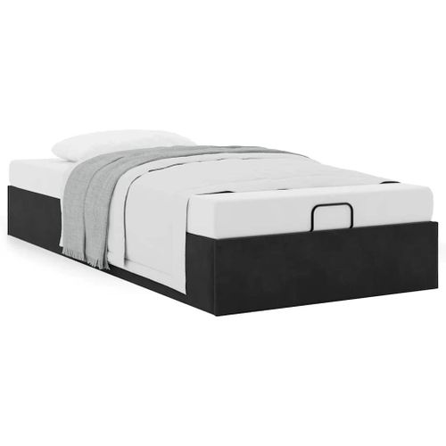 Vidaxl Cadre De Lit Ottoman Sans Matelas Noir 100x200 Cm Velours
