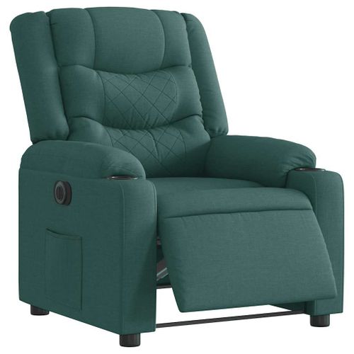 Vidaxl Fauteuil Inclinable Électrique Vert Foncé Tissu