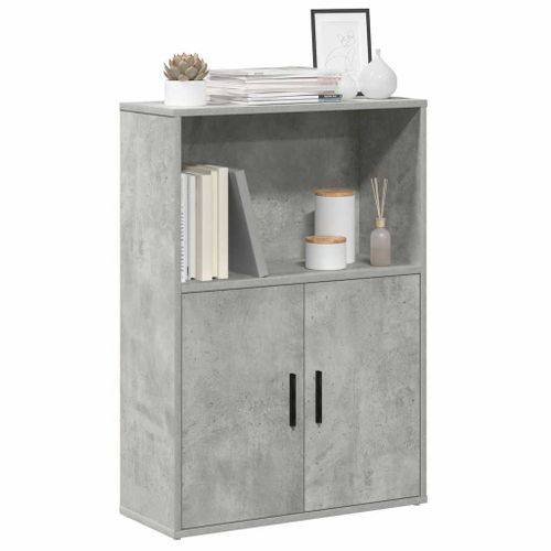 Vidaxl Bibliothèque Gris Béton 60x24x85 Cm Bois D'ingénierie