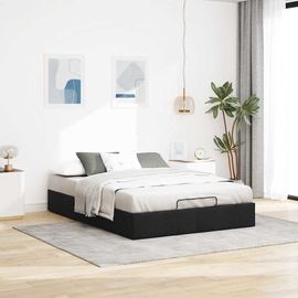 Vidaxl Cadre De Lit Ottoman Sans Matelas Noir 140x190 Cm Tissu