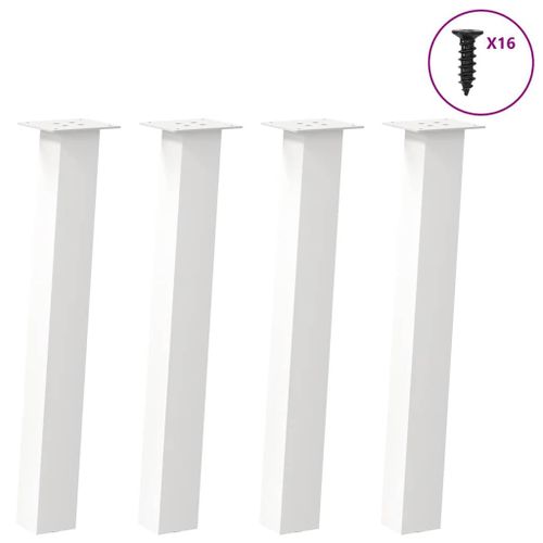 Vidaxl Pieds De Table Basse 4 Pcs Blanc 72 Cm Acier