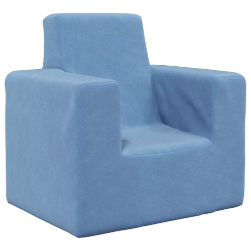 Vidaxl Canapé Pour Enfants Bleu Peluche Douce
