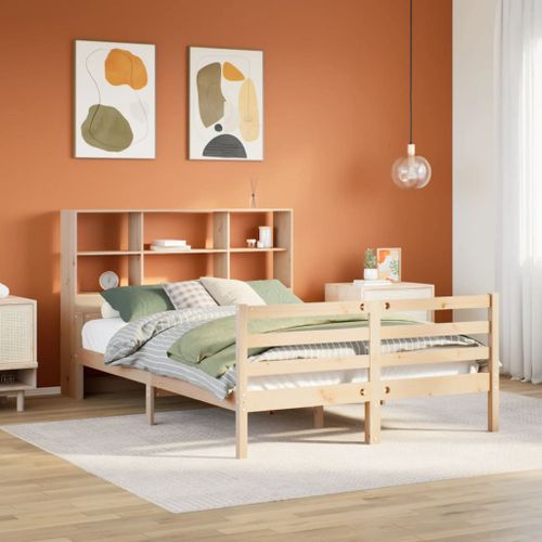 Vidaxl Lit Bibliothèque Sans Matelas 135x190 Cm Bois De Pin Massif