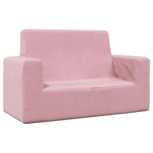 Vidaxl Canapé Pour Enfants À 2 Places Rose Peluche Douce