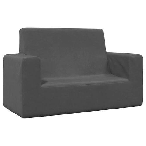 Vidaxl Canapé Pour Enfants À 2 Places Anthracite Peluche Douce