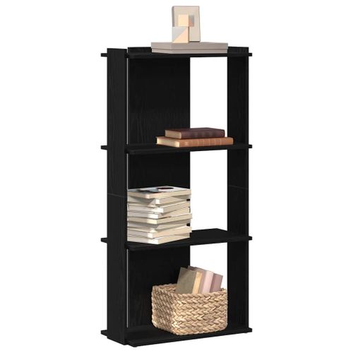 Vidaxl Bibliothèque À 3 Niveaux Noir 60x30x120 Cm Bois D'ingénierie