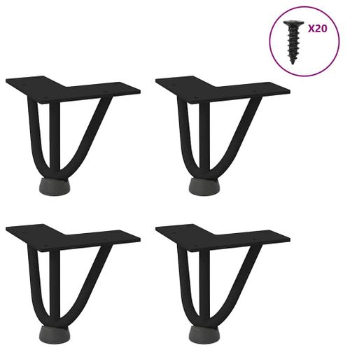 Vidaxl Pieds De Table En Forme D'épingle À Cheveux 10 Cm Acier Massif