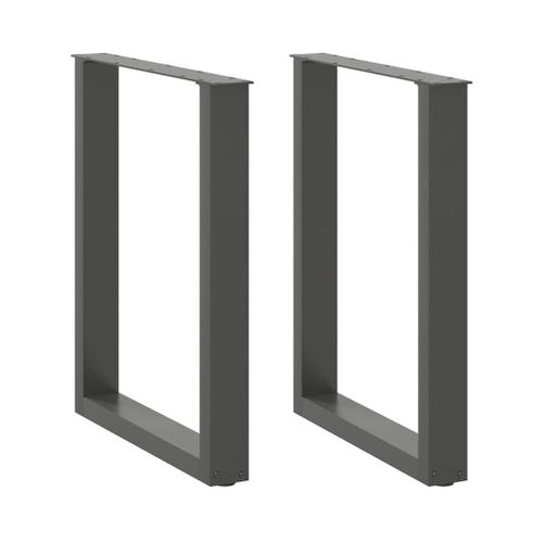 Vidaxl Pieds De Table Basse Forme De U 2 Pcs Anthracite 70x(72-73) Cm