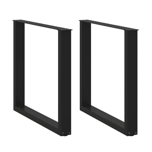 Vidaxl Pieds De Table Basse Forme De U 2 Pcs Noir 90x(72-73) Cm Acier
