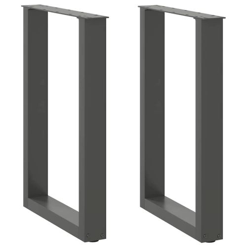 Vidaxl Pieds De Table Basse Forme De U 2 Pcs Anthracite 50x(72-73) Cm