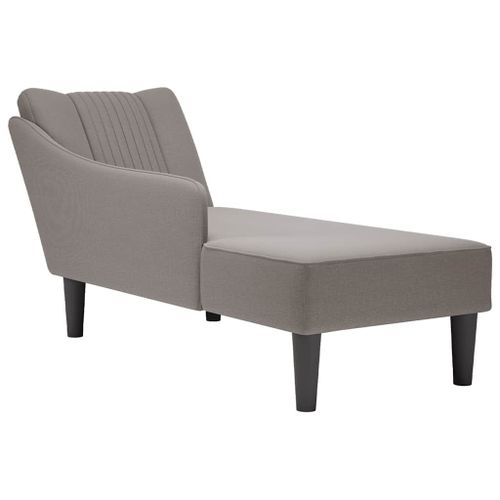 Vidaxl Fauteuil Long Avec Accoudoir Droit Taupe Tissu