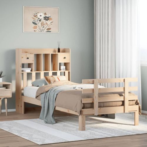 Vidaxl Lit Bibliothèque Sans Matelas 100x200 Cm Bois Massif De Pin