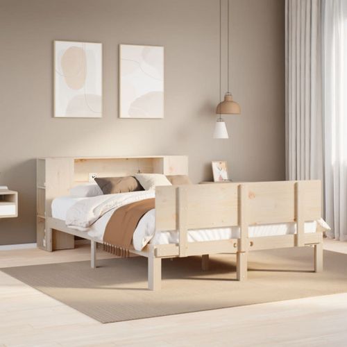 Vidaxl Lit Bibliothèque Sans Matelas 150x200 Cm Bois Massif De Pin