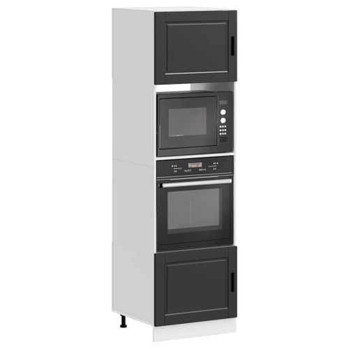 Vidaxl Armoires De Four 2 Pcs Porto Noir Bois D'ingénierie