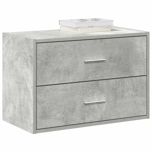 Vidaxl Armoire Avec 2 Tiroirs Gris Béton 60x31x40 Cm Bois D'ingénierie