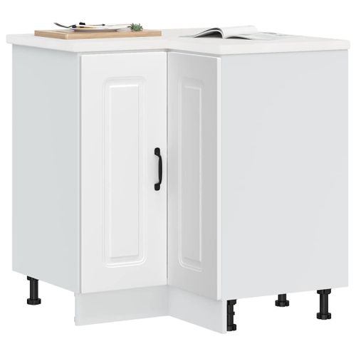 Vidaxl Armoire D'angle De Cuisine Kalmar Blanc Bois D'ingénierie