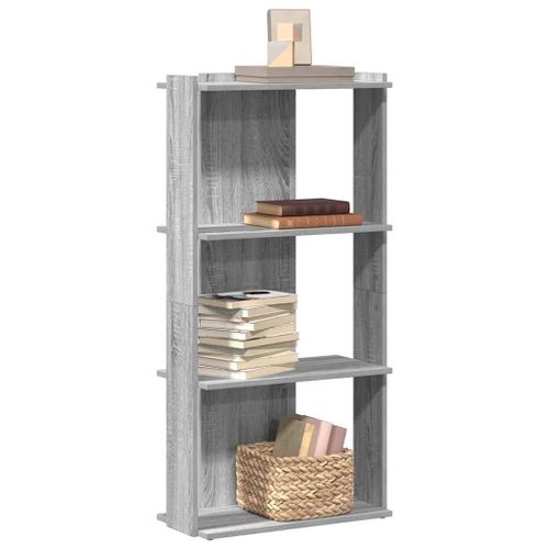 Vidaxl Bibliothèque À 3 Niveaux Sonoma Gris 60x30x120 Cm
