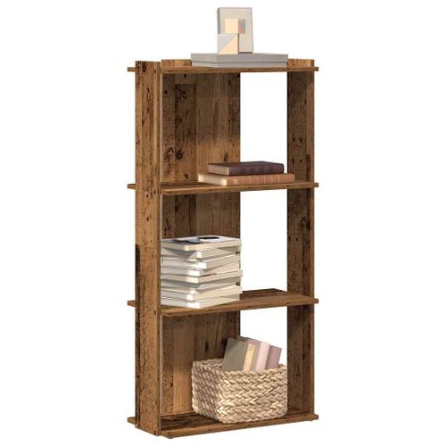 Vidaxl Bibliothèque À 3 Niveaux Vieux Bois 60x30x120cm Bois Ingénierie