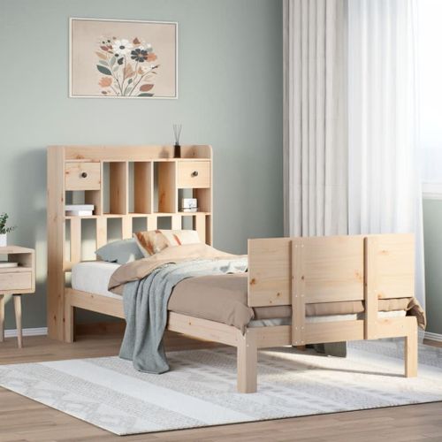 Vidaxl Lit Bibliothèque Sans Matelas 75x190 Cm Bois De Pin Massif
