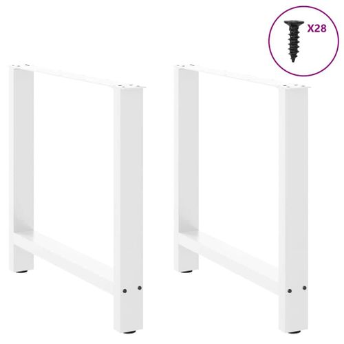 Vidaxl Pieds De Table Basse Blanc 2 Pcs 70x(72-73) Cm Acier
