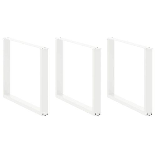 Vidaxl Pieds De Table À Manger En U 3 Pièces Blanc 100 X (72-73) Cm Acier