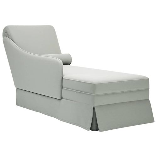 Vidaxl Fauteuil Long Et Traversin Accoudoir Droit Gris Clair Velours