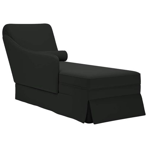 Vidaxl Fauteuil Long Avec Traversin Et Accoudoir Droit Noir Velours