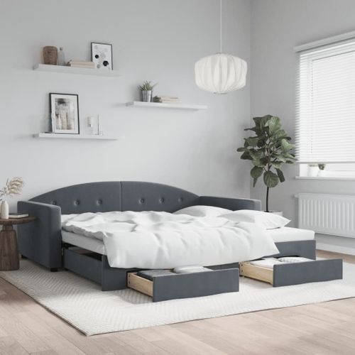 Vidaxl Lit De Jour Avec Gigogne Et Tiroirs Sans Matelas 100x200 Cm