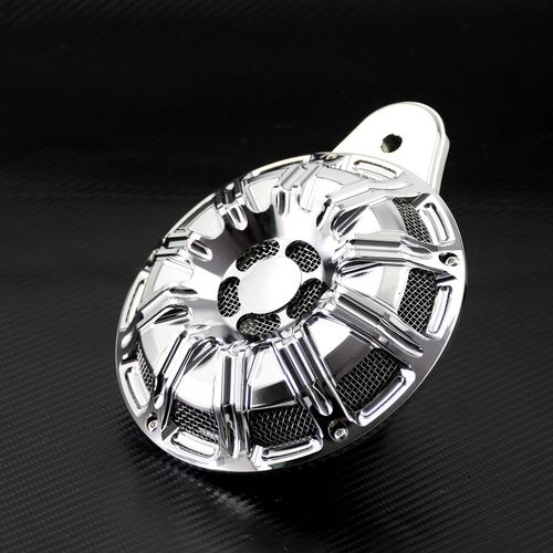 Couvercle De Klaxon De Moto Noir/Chromé,Haut-Parleur Pour Harley 91-17 Big Twin Sportster Xl 883 1200 07-2018 Touring - Type Horn Speaker Cover #F