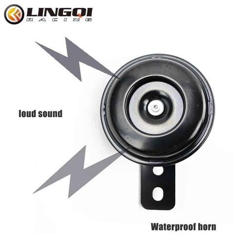 Lingqi Racing-Haut-Parleur Électrique En Métal Pour Moto,12v,1,5 A,Springdb,Klaxon Fort,Trompent Noire,Référentiel Sur,Référentiel,Équation Lumineuse,Pièces X S - Type Black