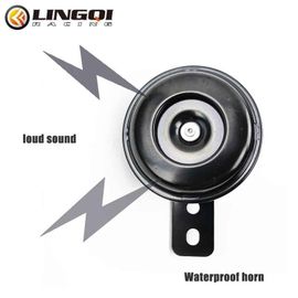 Lingqi Racing-Haut-Parleur Électrique En Métal Pour Moto,12v,1,5 A,Springdb,Klaxon Fort,Trompent Noire,Référentiel Sur,Référentiel,Équation Lumineuse,Pièces X S - Type Black