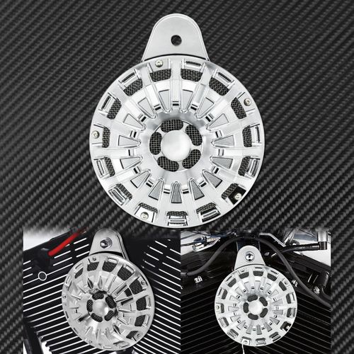 Couvercle De Haut-Parleur De Klaxon De Moto Pour Harley,Big Twin 91-Up Touring Flbirthflhx Softail Ocia Sportster 2007-Up,Noir Chromé - Type Horn Speaker Cover B