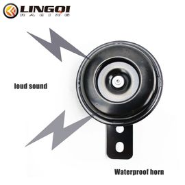 Ling Qi-Haut-Parleur Électrique En Métal Pour Moto Électrique,Haut-Parleur À Klaxon Fort,Trompent Noire,Référentiel Sur,Référentiel,Équation Lumineuse X S,12v,1,5 A,Springdb - Type Black
