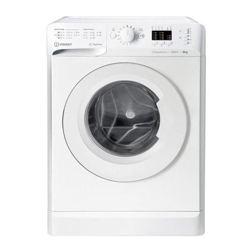 LAVE-LINGE HUBLOT INDESIT MTWA81295WEU MYTIME - 8 KG - INDUCTION - L60CM - 1200 TRS/MIN - CLASSE B - BLANC