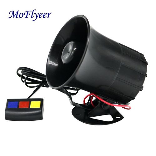 Moflyeer Klaxon De Sécurité De Voiture De Moto 12v 3 Sons De Van Véhicule Sirène Forte Pour Voitures Moto Cyclomoteur Camion Véhicules De Construction