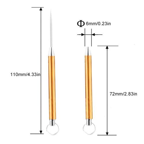 Cure-Dents Rétractable Portable Edc,Alliage De Titane,Printemps Push-Pull,Cueillette De Fruits,Cadeau Porte-Clés,Pendentif Cure-Dents,1 Pièce