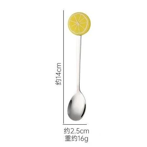 Cuillère À Dessert En Forme De Fruits Mignonne,Fourchette À Fruits De Dessin,Cuillère À Remuer Pour Gâteau Et Café,Ustensiles De Cuisine,Cadeaux Pour Enfants,Créatif,1 Pièce