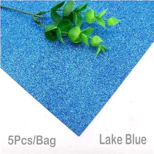 Papier Mousse Scintillant Sans Colle,5 Feuilles,20x30cm,Pour Activités Artisanales Pour Enfants - Type Lake Blue
