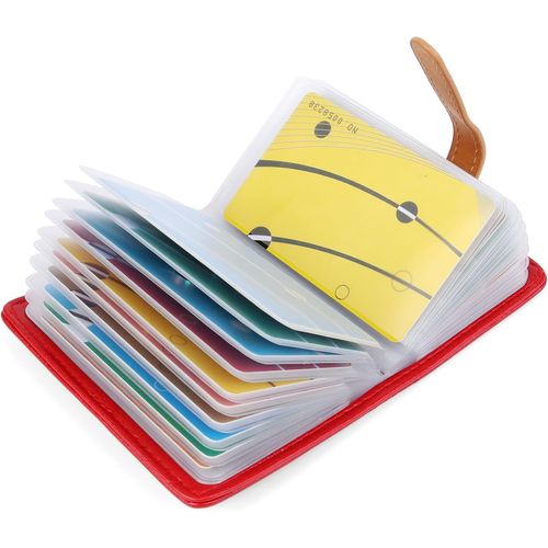 10 Couleurs Porte Cartes de Crédit Femme Homme Cuir - 26 Fentes