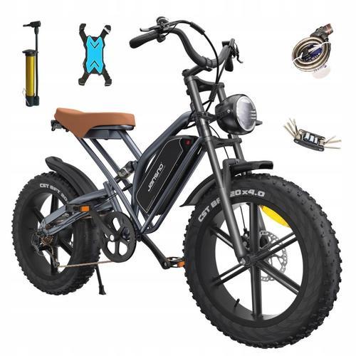 Jansno Vélo Électrique X50 750w Lg Batterie 48v14ah, E-Bike Tout Terrain De 20" Avec Pneu 4.0 Fat, Shimano 7 Vitesse, Tout-Suspendu