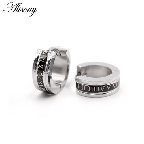 Alisouy 2 Pièces Boucles D'oreilles Punk En Acier Inoxydable Sculpture Oreilles De Blé Boucles D'oreilles Femmes Hommes Cercle Boucles D'oreilles Piercing Bijoux De Corps