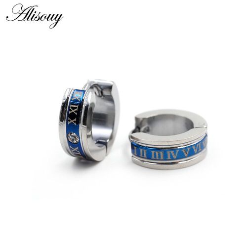 Alisouy 2 Pièces Boucles D'oreilles Punk En Acier Inoxydable Sculpture Oreilles De Blé Boucles D'oreilles Femmes Hommes Cercle Boucles D'oreilles Piercing Bijoux De Corps