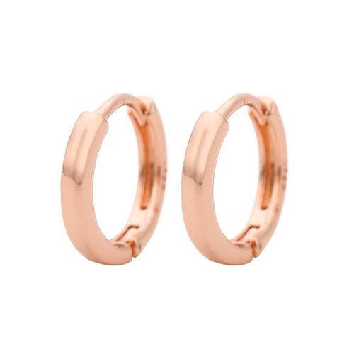 Boucles D'oreilles En Métal Brillant Pour Femmes,Anneaux Minimaux,Couleur Or Rose,Piercing,Tendance,Petits Huggies Pour Femmes