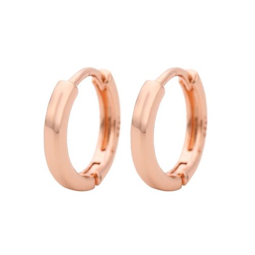 Boucles D'oreilles En Métal Brillant Pour Femmes,Anneaux Minimaux,Couleur Or Rose,Piercing,Tendance,Petits Huggies Pour Femmes
