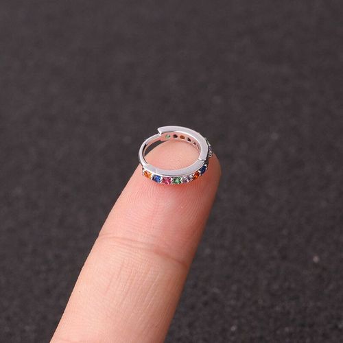 Boucles D'oreilles Cz Multicolores En Acier Inoxydable,Piercing Pour Cartilage,Helix Tragus Daith Conch Rook Sndorear,6mm,8mm,10mm,12mm,1 Pièce