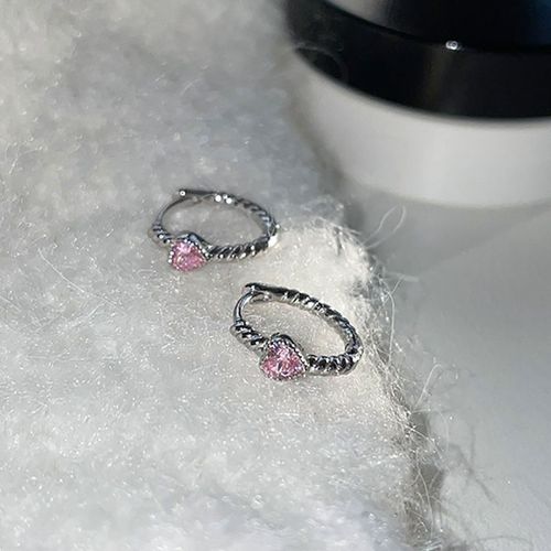Boucles D'oreilles Créoles Petit Coeur Plaqué Argent Pour Femmes Et Hommes,Piercing D'oreille Cartilage,Bijoux Simples,2022